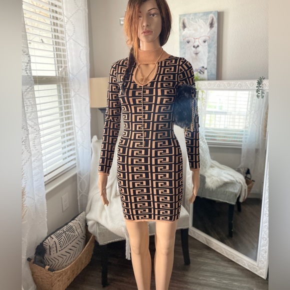 Long Sleeve Bodycon Knit Mini Dress Small - Picture 5 of 8